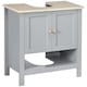 image 6 of kleankin Bathroom Under Sink Cabinet with Adjustable Shelf, White, Grey White | White, Grey