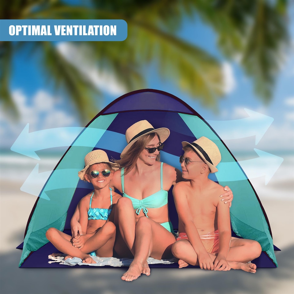 image 1 of GEEZY Pop Up Tent 2-3 Person UPF 50 Waterproof Beach Camping Shelter