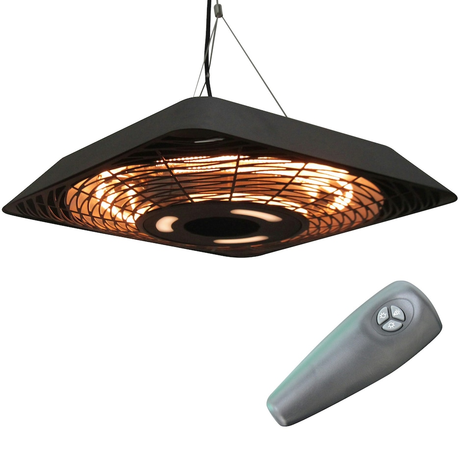image 1 of Outsunny 2000W Patio Electric Hanging Ceiling Heater Halogen Remote Aluminium