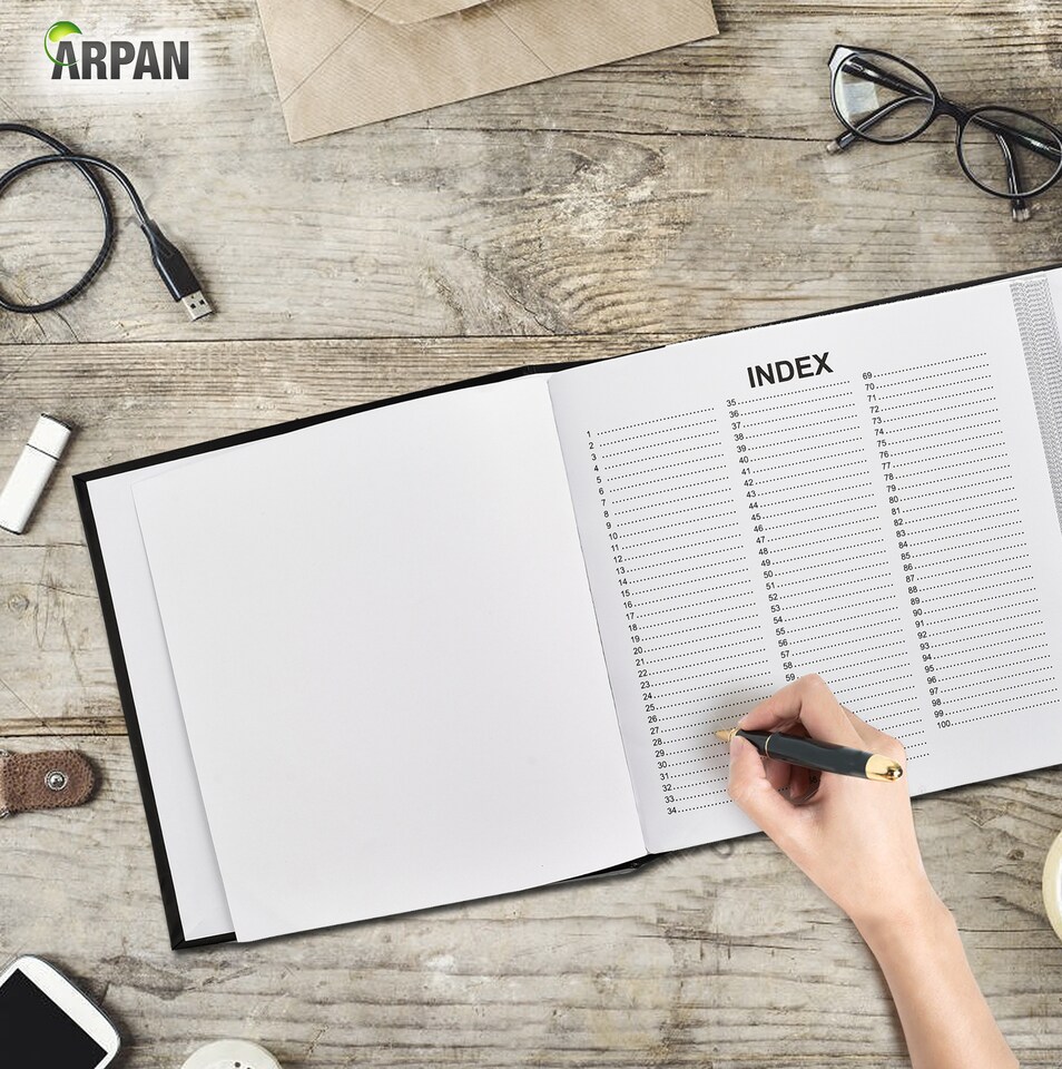image 1 of ARPAN Slip In Case Book-Bound Memo Photo Album – Holds 200 Photos 6" x 4" (10x15cm) – Hardcover Memory Album with Writing Space for Family, Wedding & Travel Pictures