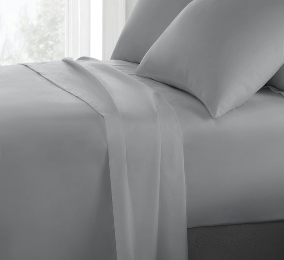 image 1 of Sweet Dreams 200 Thread Count Percale Cotton Flat Sheet | White | White | Double