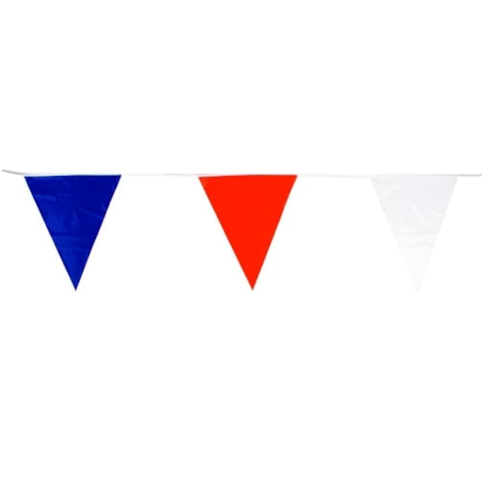 Red, White & Blue Plastic Pennant Bunting 80m (10 x 8m)