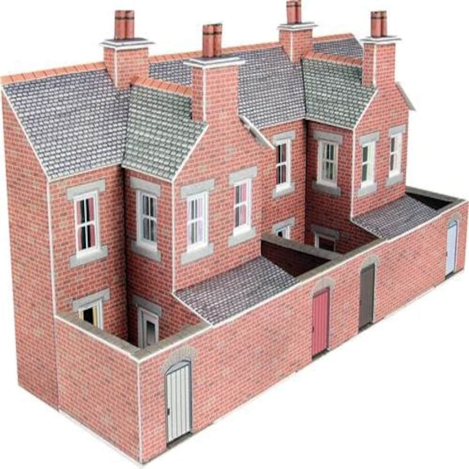 Metcalfe Low Relief Red Brick Terraced House Backs Card Kit