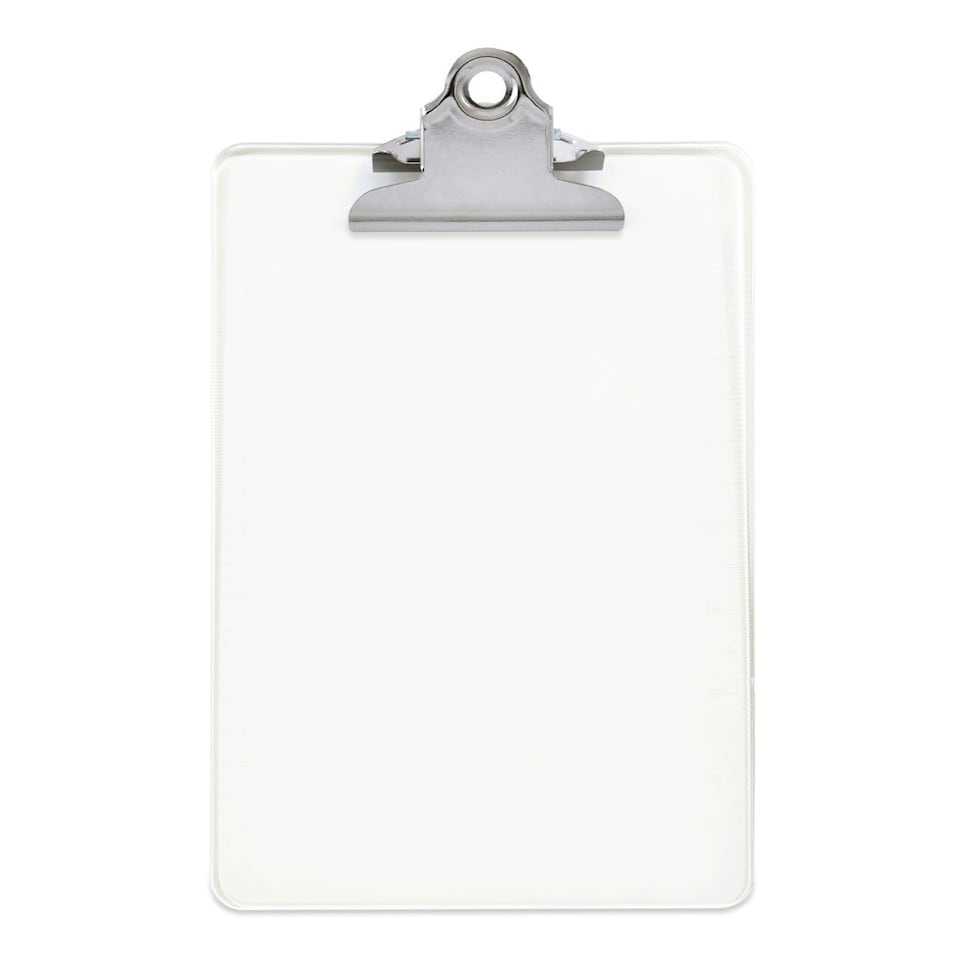 image 1 of Clear A5 Clipboard with Butterfly Clip with Ruled Side