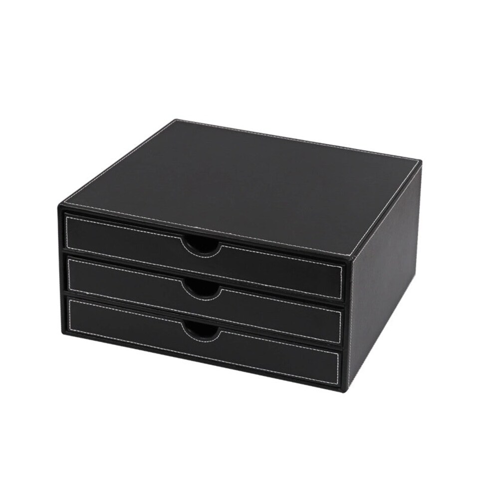 image 1 of PVC Black Desktop Organizer 31.8 x 24 x 19.8cm