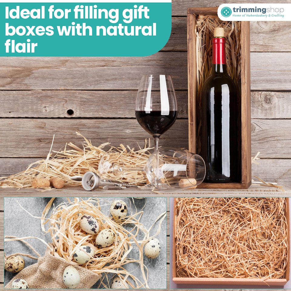image 1 of 50gms Thick Natural Raffia Ribbon Bundles for Gift Wrapping