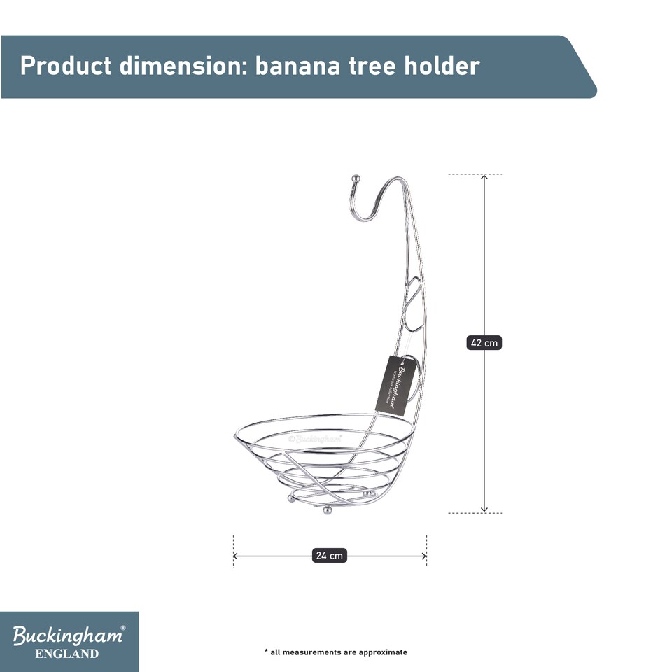 image 1 of Buckingham Premium Banana Tree Fruit Basket  42 cm , Chrome