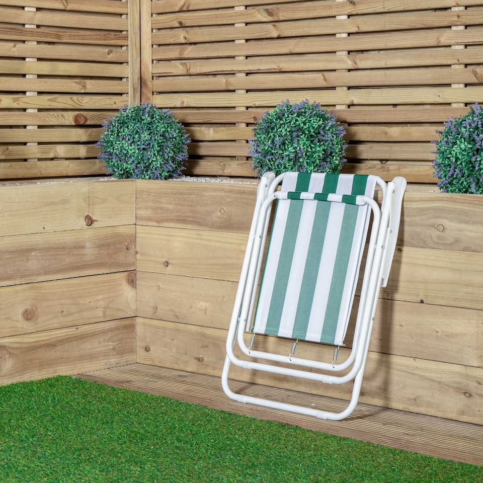 image 1 of 3 Pack of Folding Camping / Picnic Chair in Green and White Garden Patio | Green | Green