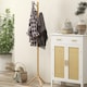 image 2 of HOMCOM Coat Rack Bamboo Coat Stand with 8 Hooks for Handbags, Natural