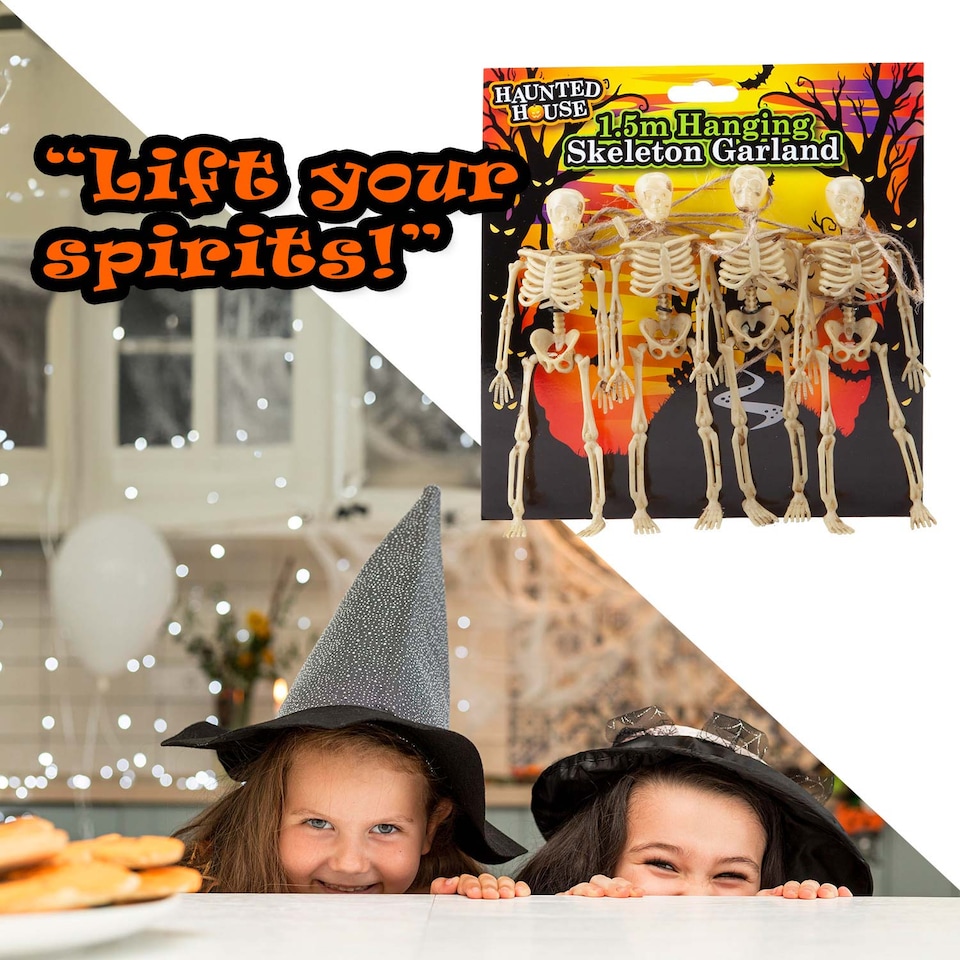 image 1 of PMS Halloween Hanging Skeletons Decorations - Set of 4 White