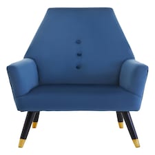 Interiors by Premier Midnight Velvet Button Chair, Highback Velvet Buttoned Chair, Long-lasting Velvet Button Dining Chair