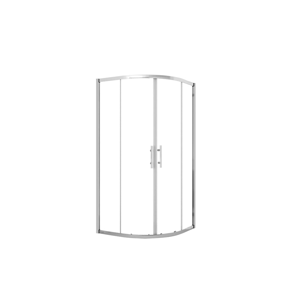 image 1 of Aica Bathrooms 800x800x1850mm Quadrant Shower Enclosure Walk In Corner Cubicle Glass Screen Door | Chrome