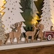 image 8 of 31cm Battery Operated Light up Wooden Christmas Tree with Deer and 15 Warm White LEDs