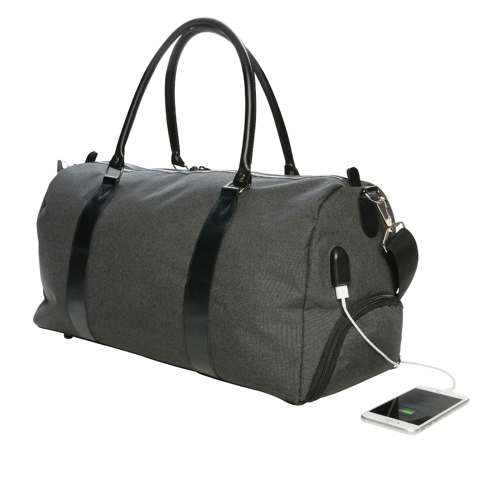 image 1 of XD Collection USB Duffle Bag - Black - One Size Black | One Size