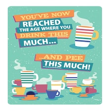 The Age Where You Drink This Much... And Pee This Much! - Funny Cartoon Birthday Card