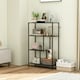 image 6 of HOMCOM Industrial Bookshelf Bookcase w/ Open Shelves for Study | Grey