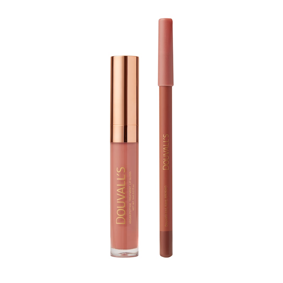 image 1 of Argan Lip Kit | Plump & Pout Peptide Treatment Lip Gloss and Lip Liner