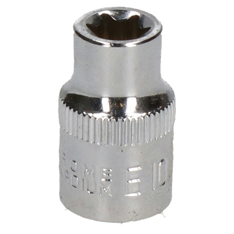 image 1 of E10 Female Torx Socket Star Bit 3/8" Drive Standard External Chrome Vanadium