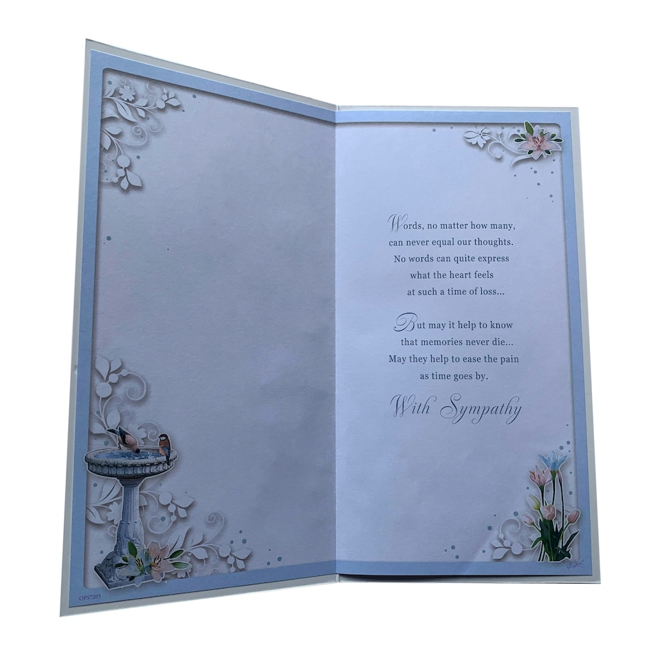 image 1 of Loss of Nan Birdbath Fountain Design Sympathy Opacity Card
