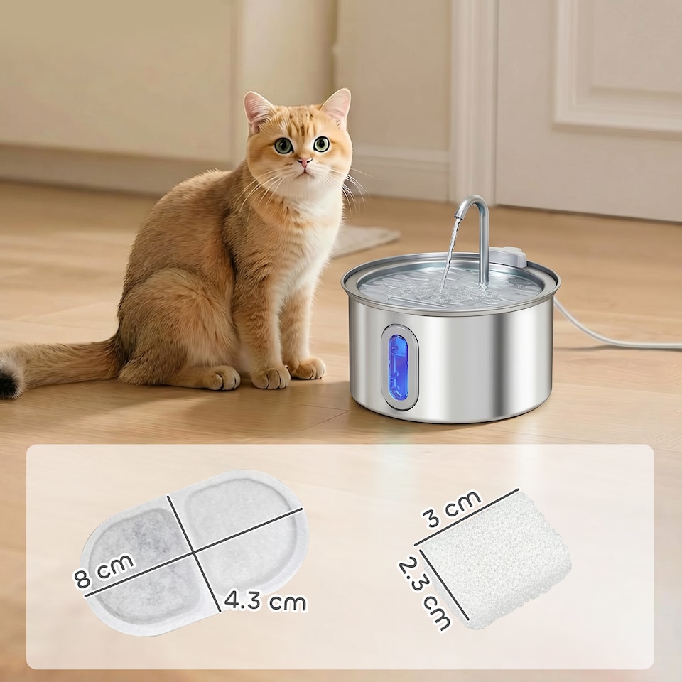 image 1 of PawHut 16 Pack Cat Water Fountain Filters for Automatic Pet Fountain