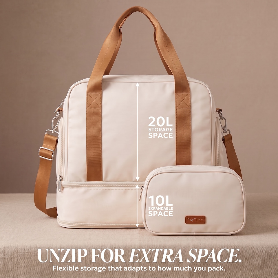 image 1 of Lugg Duffle and Toiletry Bag Set Waterproof Expandable Cabin Size 2 Piece