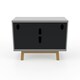 image 2 of Florence TV-Stand with 2 Doors & 1 Flap Grey/Oak Grey | Grey and Oak