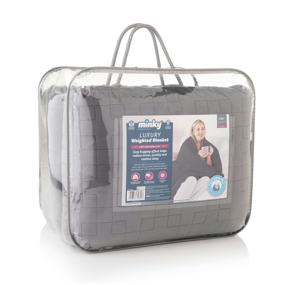 image 1 of Minky Weighted Blanket - Grey - Double Grey
