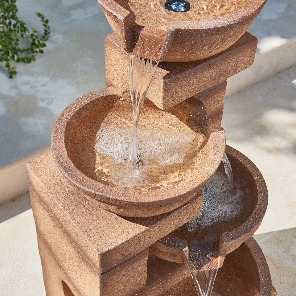 image 1 of Kendal 4-Tier Cascade Water Feature with Lights 86cm