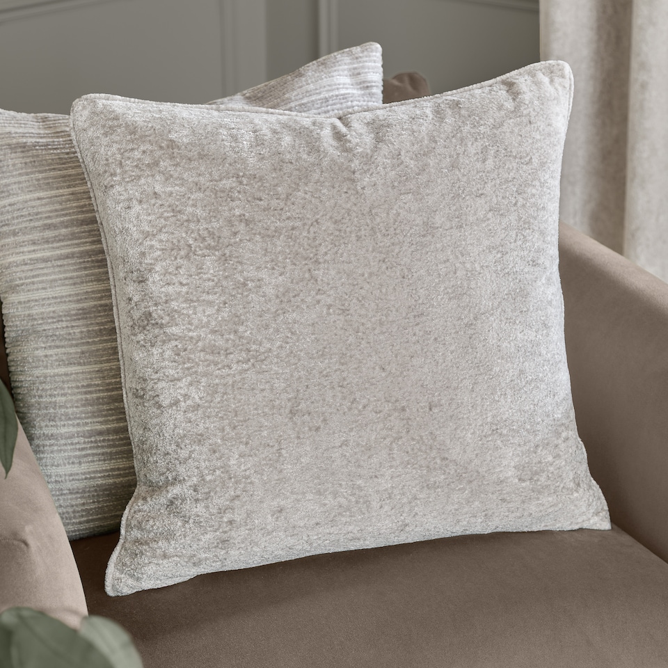 image 1 of Paoletti Lustre Velvet Cushion | Silver | Silver