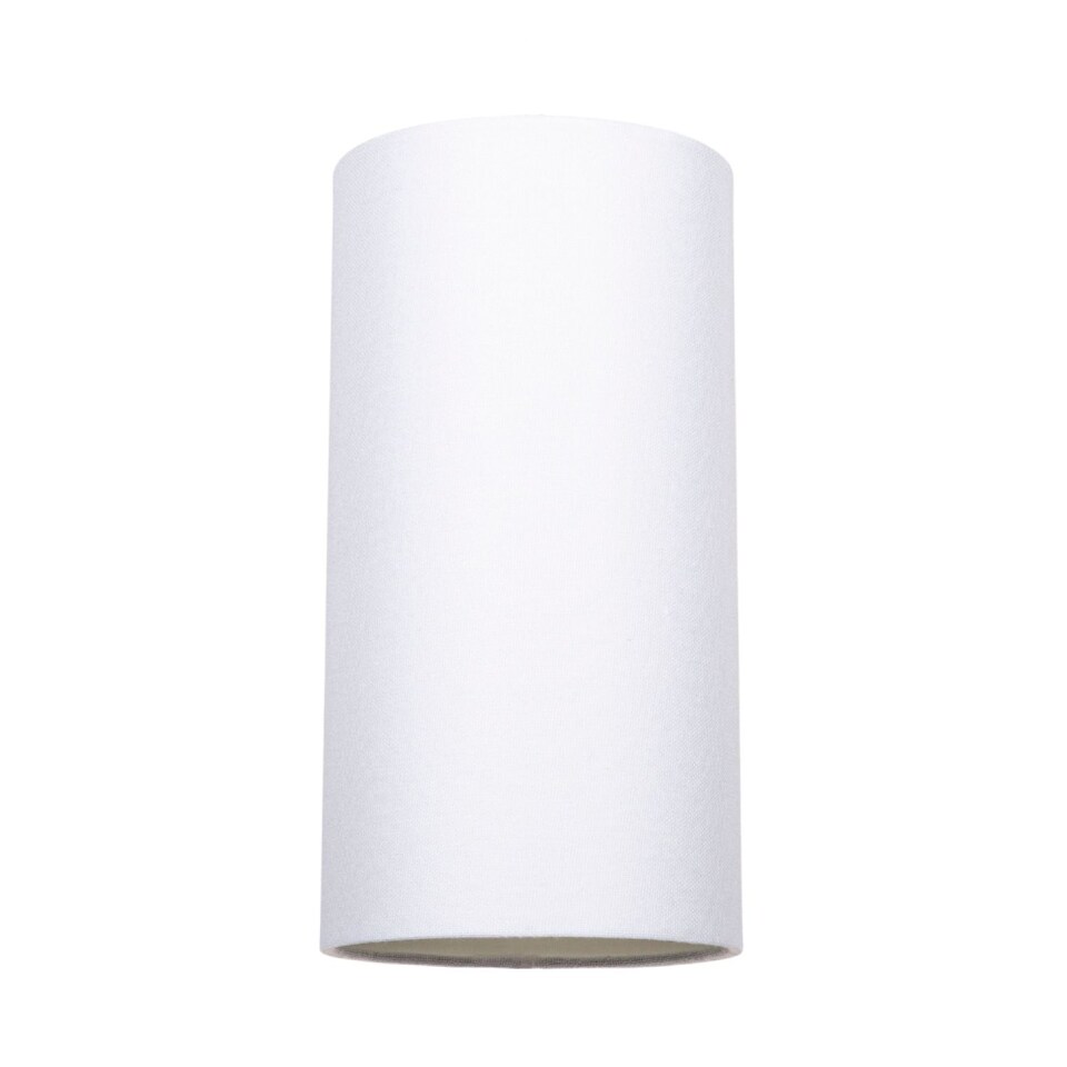 image 1 of Contemporary and Stylish White Linen Fabric Tall Cylindrical 25cm Lampshade | White | White | 1