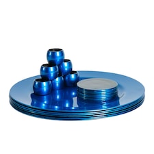 Argon Tableware 18 Piece Metallic Charger Plates Set - Blue
