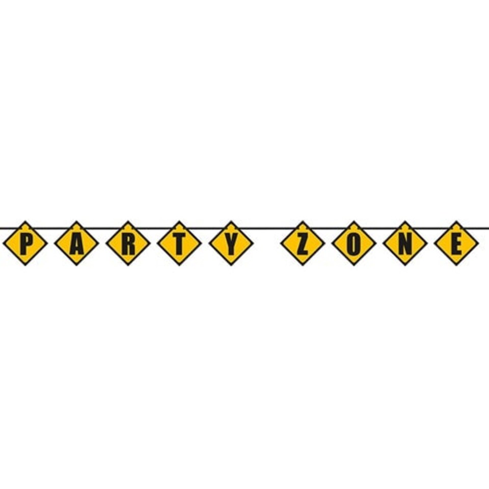Construction Party Zone Cardboard Block Banner 274cm