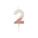 image 2 of Rose Gold Ombre Number '2' Celebration Candle