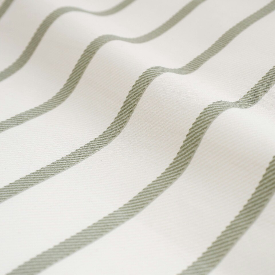 image 1 of Bianca Hampton Stripe 200 Thread Count Cotton Reversible Duvet Cover Set Green Green | Double