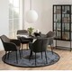 image 3 of Ibiza Round Dining Table with Black Ash Top and Matt Black Base