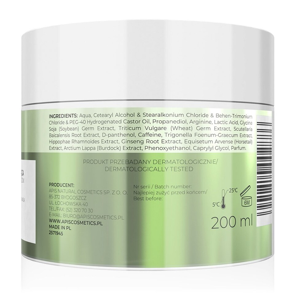 image 1 of Apis Natural Solution Strengthening Anti Hair Loss Mask 200ml