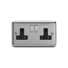 Varilight XS5DB 13A Switched Socket Black 2-Gang | Multi