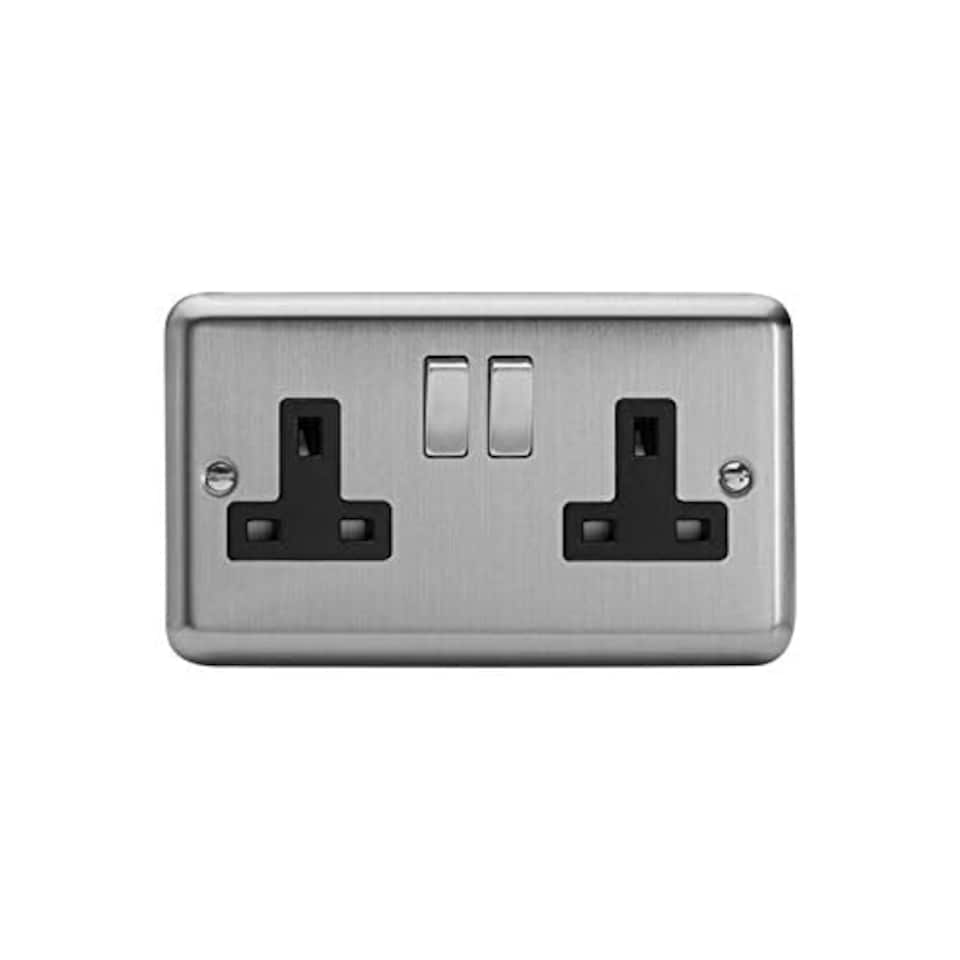 Varilight XS5DB 13A Switched Socket Black 2-Gang | Multi