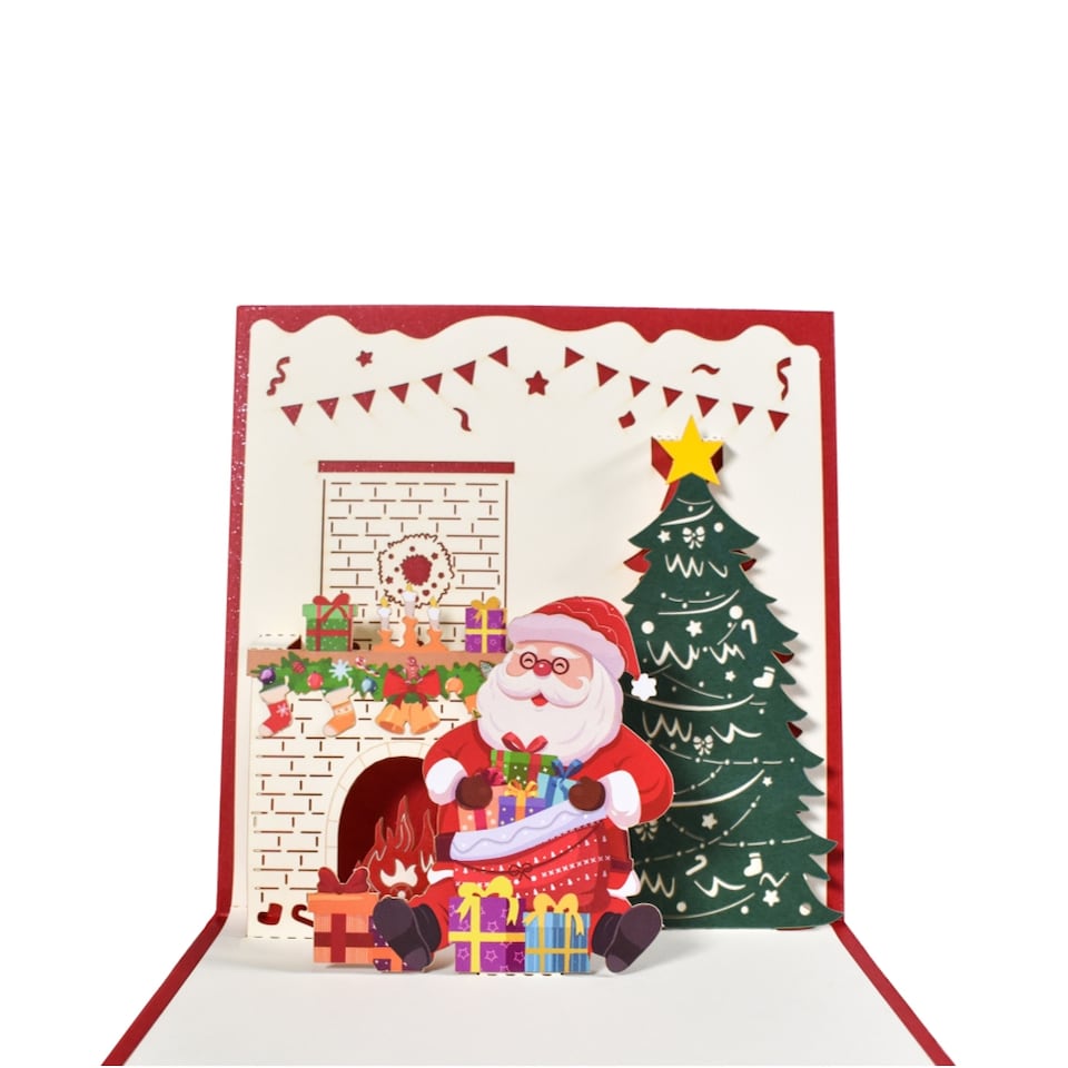 image 1 of Santa’s Cozy Corner 3D Pop Up Christmas Card
