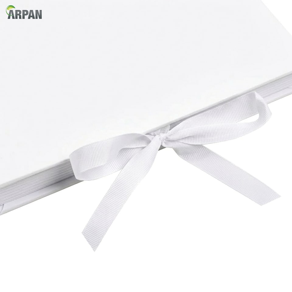 image 1 of ARPAN Spiral Bound Scrapbook Album – 50 Sheets / 100 Pages, 200 GSM Thick Paper – DIY Photo Album Memory Book with Ribbon Closure (26 x 25.5 cm) for Wedding, Baby, Travel, Artwork & Scrapbooking