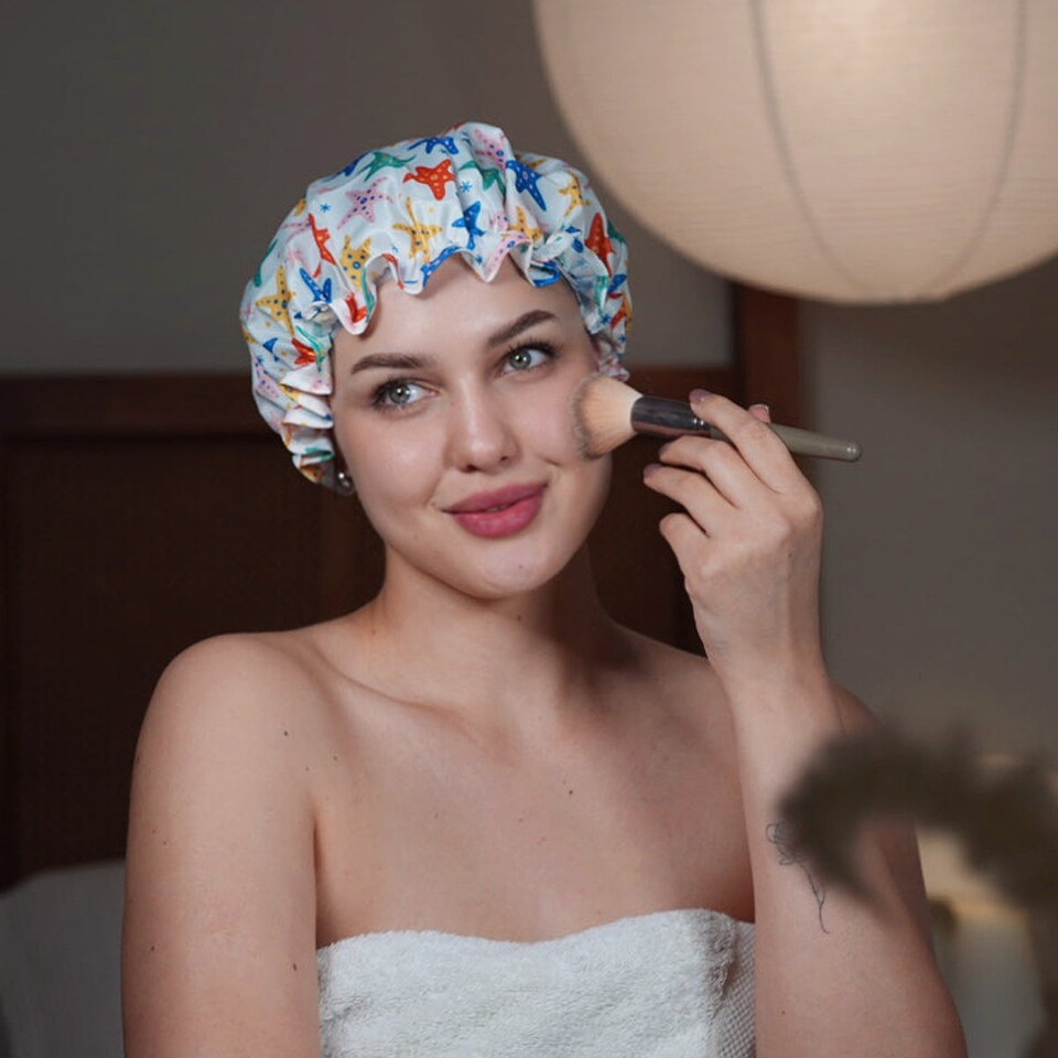 image 1 of SMUG Shower Cap - Starfish Print