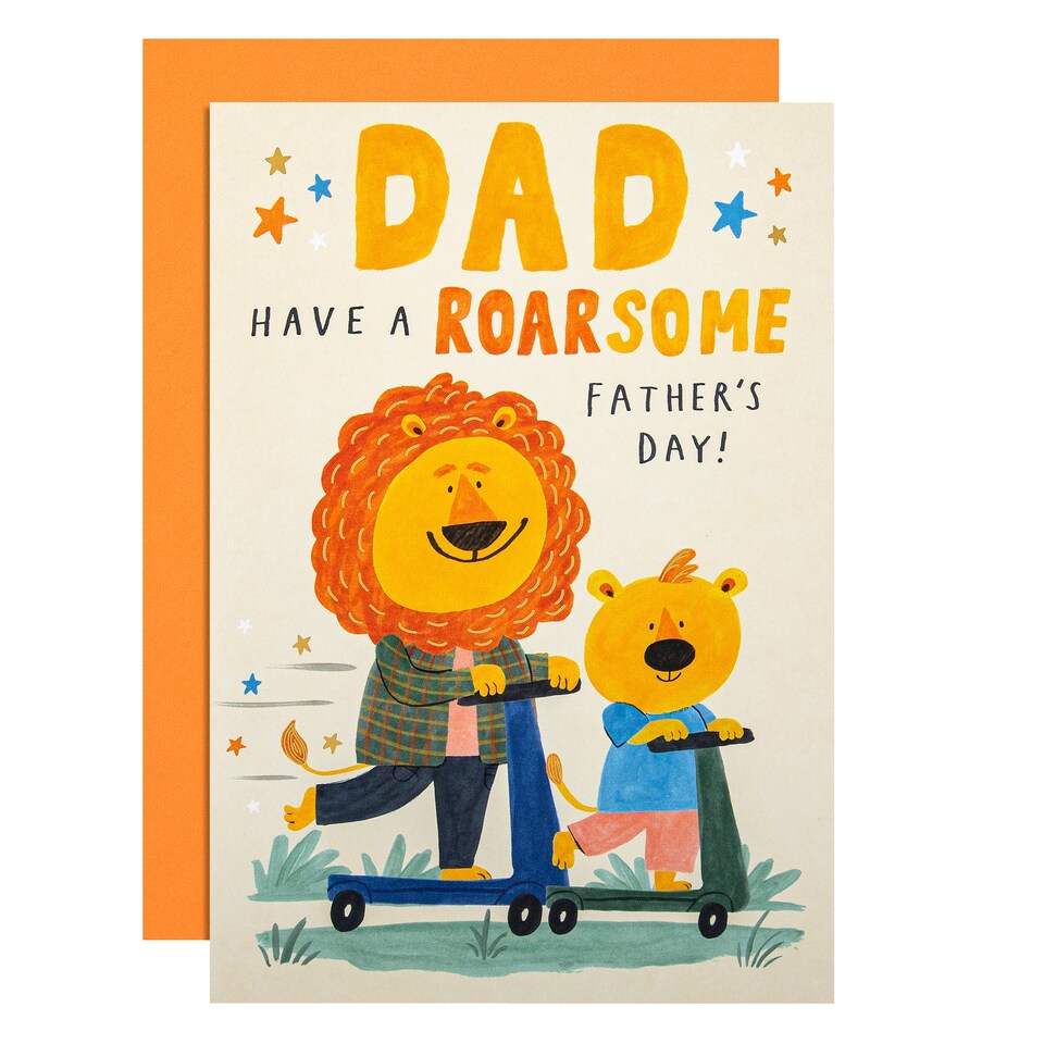 image 1 of Hallmark Father's Day Card For Dad - Cute 3D Lion And Cub Design
