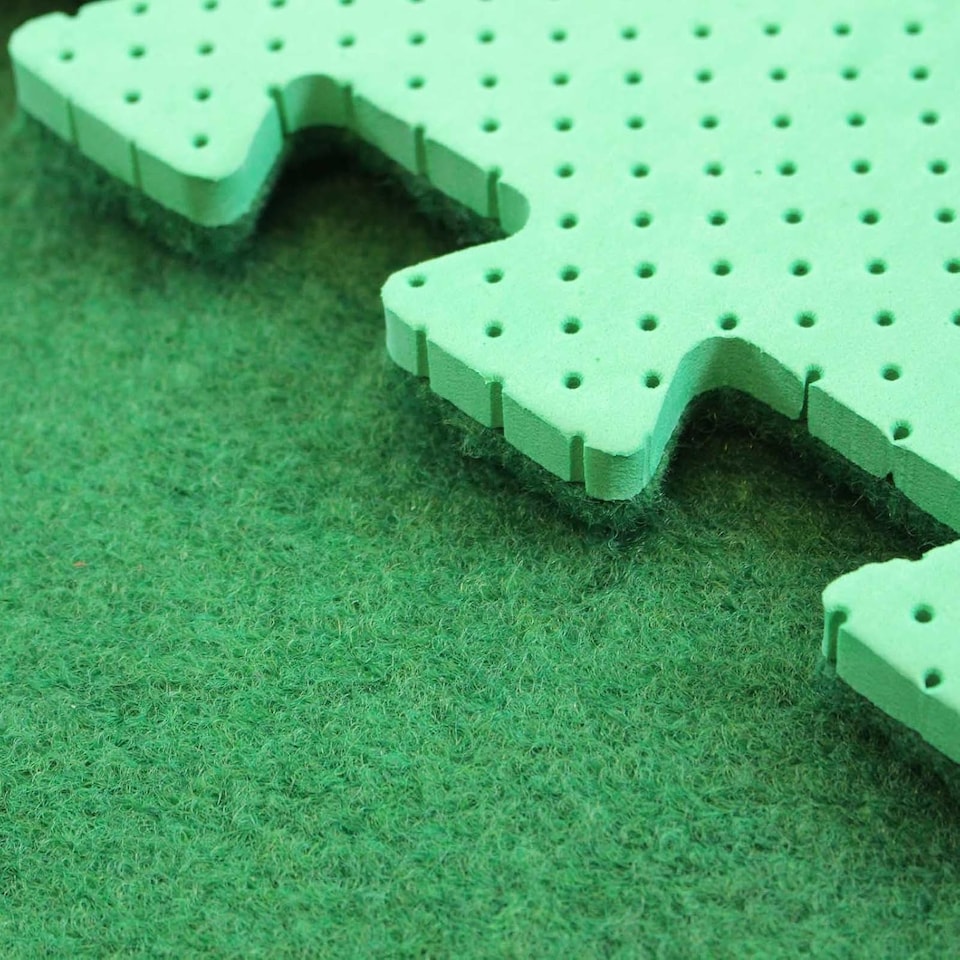 image 1 of Actiasmat - Interlocking Artificial Grass Tile with EVA Base, 1m x 1m x 18mm (1, Green, Surface Area (sqm): 1 Sqm)