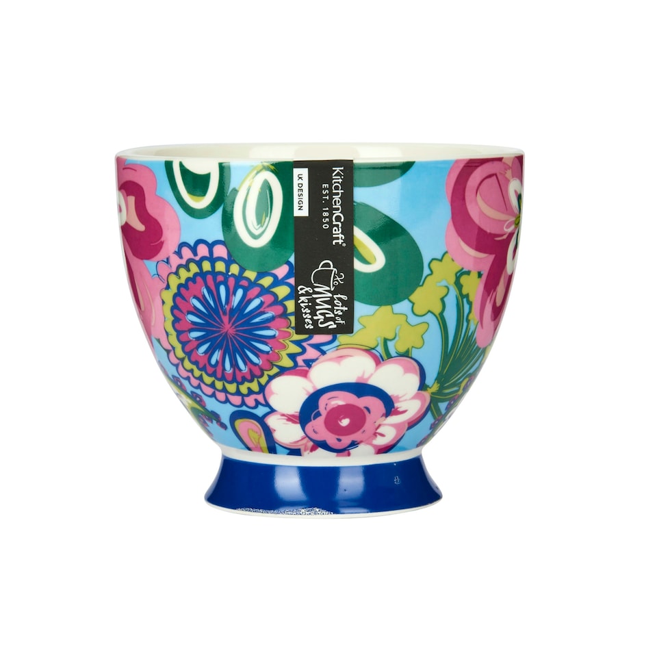 image 1 of KitchenCraft China Bright Floral Footed Mug Multi