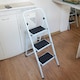 image 7 of Gr8 Home 3 Step Ladder Folding Stool Non Slip Tread Heavy Duty Steel Foldable Home DIY