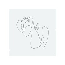 Man and woman touch by one line Designer Splash Back | White