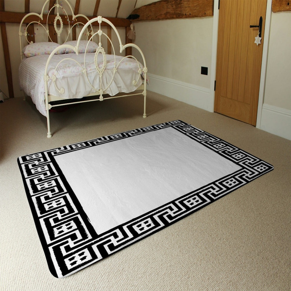 image 1 of Greek Traditional Meandor (Rug) Black | Medium: 80x150cm