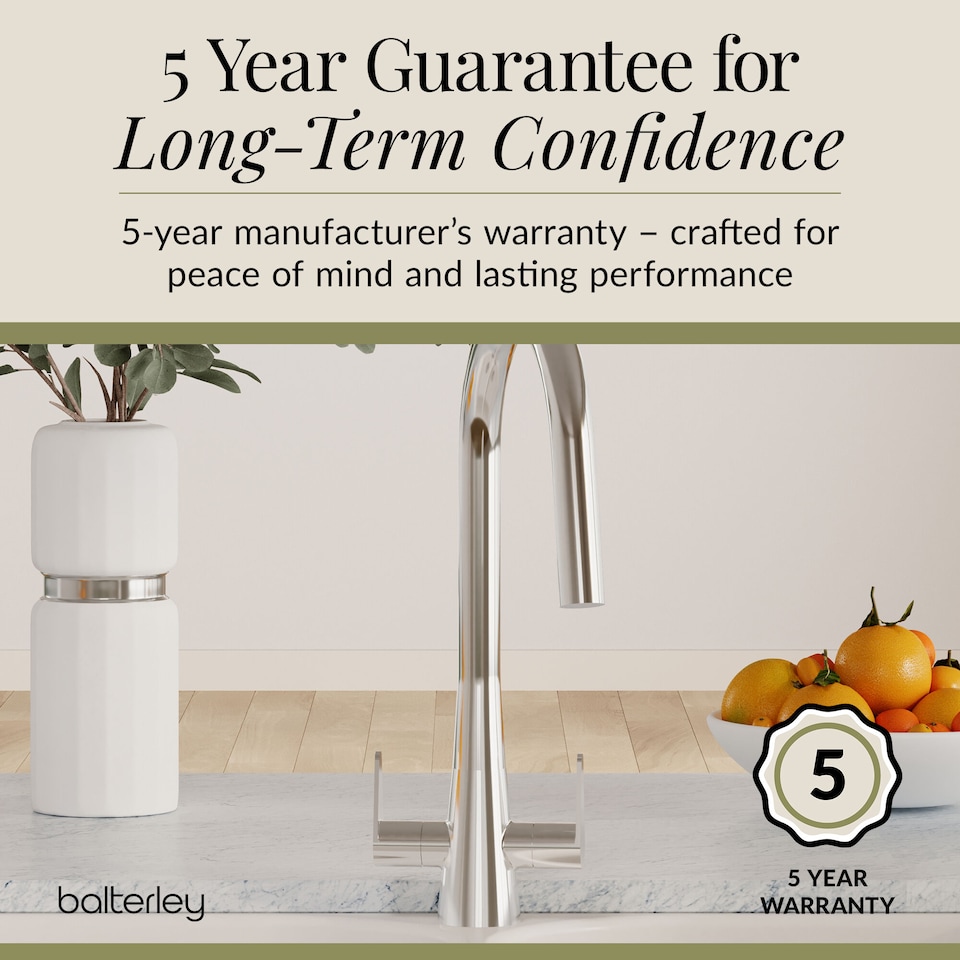 image 1 of Balterley Situla Kitchen Mono Mixer Tap with Dual Lever Handles, Curved Swivel Spout | Silver | Chrome | 1