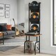 image 7 of HOMCOM Vinyl Record Player Stand with Oxford Pockets Rustic Brown and Black | Brown | Rustic Brown and Black | 50 x 48.5 x 144 cm