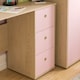 image 5 of Junior Vida Neptune 3 Drawer Desk Computer Desk Home Workstation, Pink & Oak